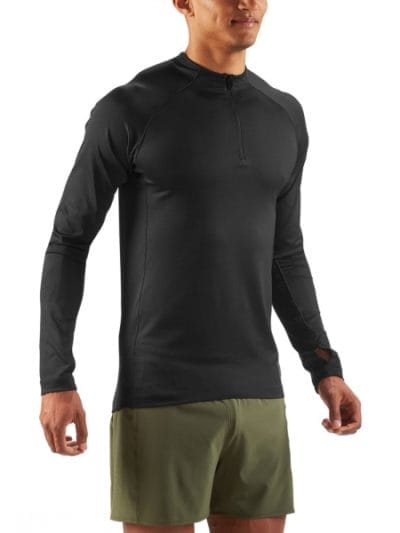 Fitness Mania - Skins Activewear Trooper Mid Layer Mens Long Sleeve Top - Black