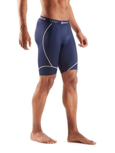 Fitness Mania - Skins DNAmic Team Mens Compression Half Tights - Navy Blue