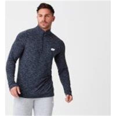 Fitness Mania - Performance Long-Sleeve ¼ Zip-Top - L - Navy Marl