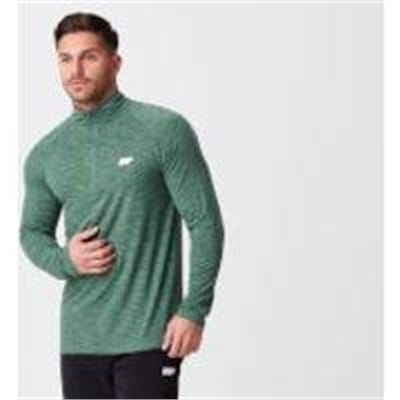 Fitness Mania - Performance Long-Sleeve ¼ Zip-Top - XS - Dark Green Marl