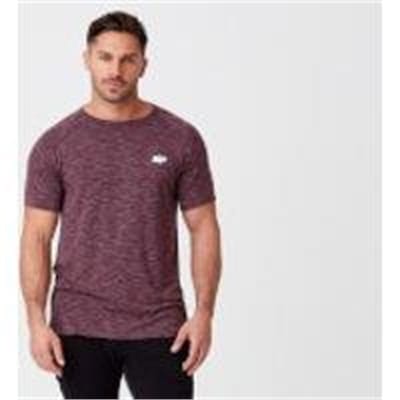 Fitness Mania - Performance Short-Sleeve Top - L - Burgundy Marl