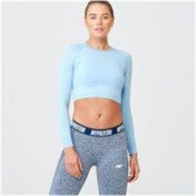 Fitness Mania - Shape Seamless Crop Top - L - Light Blue Marl