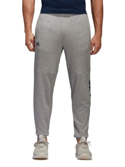 Fitness Mania - Adidas Essentials Linear Logo Mens Sweatpants - Grey Heather/Collegiate Navy