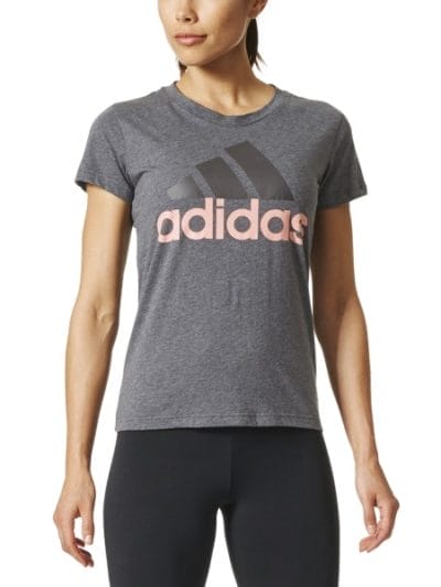 Fitness Mania - Adidas Essentials Linear Womens Casual T-Shirt - Dark Grey Heather