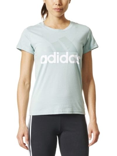 Fitness Mania - Adidas Essentials Linear Womens Casual T-Shirt - Tactile Green