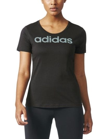 Fitness Mania - Adidas Essentials Special Linear Womens Casual T-Shirt - Black