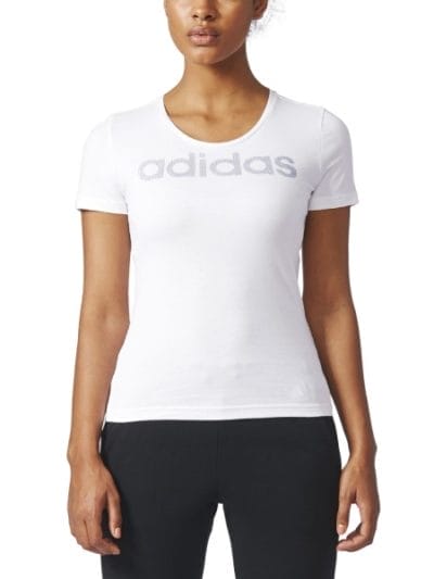 Fitness Mania - Adidas Essentials Special Linear Womens Casual T-Shirt - White