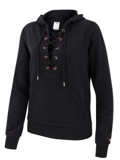 Fitness Mania - Running Bare Tie Me Up Pull Over Womens Hoodie - Black