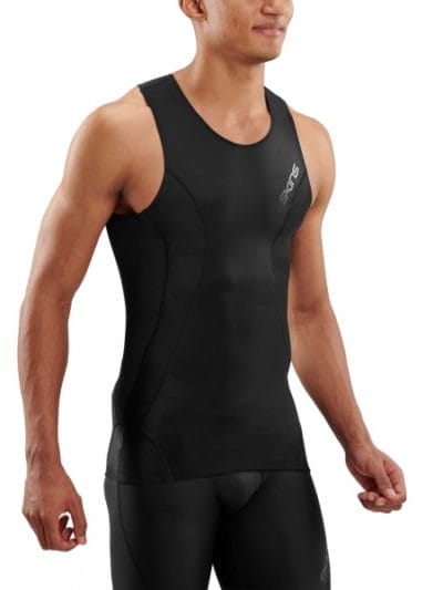 Fitness Mania - Skins DNAmic Mens Compression Sleeveless Top - Black/Black