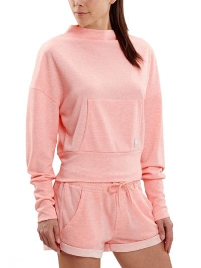 Fitness Mania - Skins Plus Wireless Sport Fleece Womens Crew Neck - Fluro Peach/Marle
