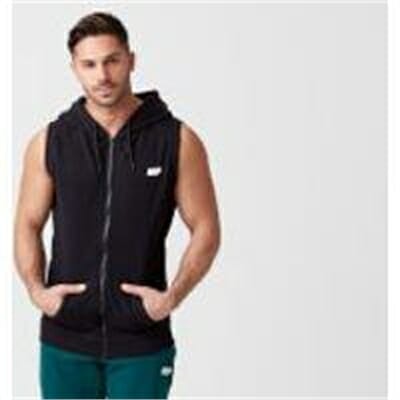 Fitness Mania - Tru-Fit Sleeveless Hoodie - L - Black