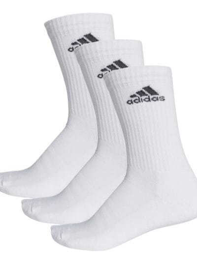 Fitness Mania - Adidas 3-Stripes Performance Unisex Training Crew Socks - 3 Pairs - White