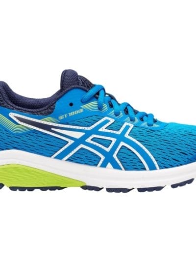 Fitness Mania - Asics GT-1000 7 GS - Kids Boys Running Shoes - Race Blue/Neon Lime