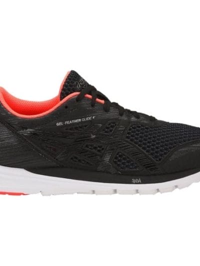 Fitness Mania - Asics Gel Feather Glide 4 - Womens Running Shoes - Black/Flash Coral/White