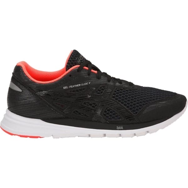 Fitness Mania - Asics Gel Feather Glide 4 - Womens Running Shoes - Black/Flash Coral/White