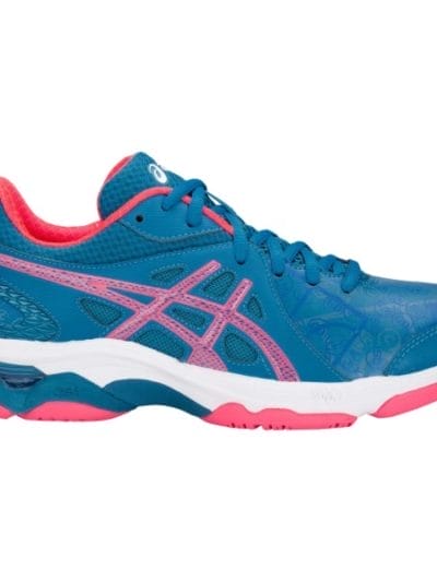 Fitness Mania - Asics Gel Netburner Academy 7 - Womens Netball Shoes - Race Blue/Diva Pink