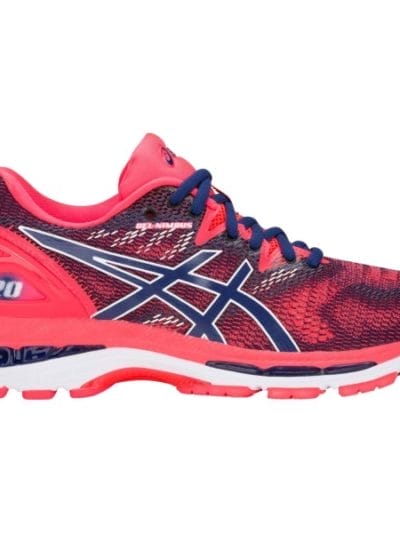 Fitness Mania - Asics Gel Nimbus 20 - Womens Running Shoes - Blue Print/Pink