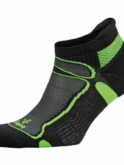 Fitness Mania - Balega Ultra Light No Show Unisex Running Socks - Black/Neon Lime