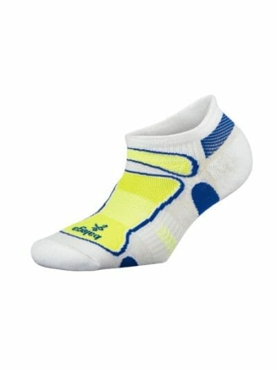 Fitness Mania - Balega Ultra Light No Show Unisex Running Socks - White/Neon Yellow/Royal Blue