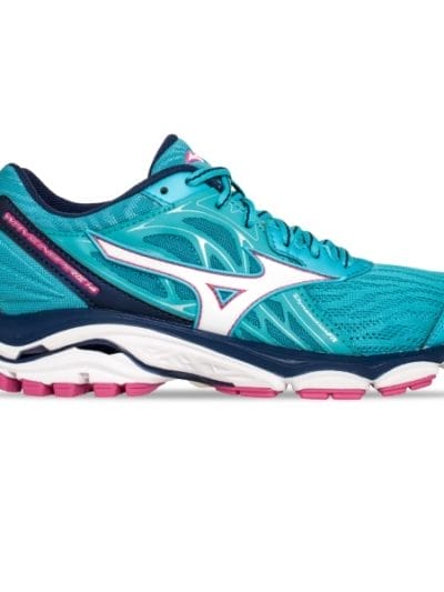 Fitness Mania - Mizuno Wave Inspire 14 - Womens Running Shoes - Peacock Blue/White/Purple