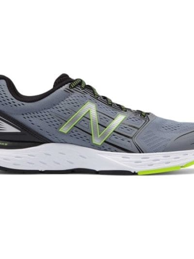 Fitness Mania - New Balance 680v5 - Mens Running Shoes - Silver/Black/Lime