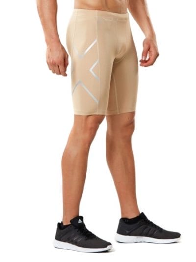 Fitness Mania - 2XU Mens Compression Shorts - Beige