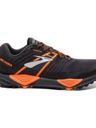 Fitness Mania - Brooks Cascadia 13 - Mens Trail Running Shoes - Grey/Black/Orange