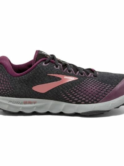 Fitness Mania - Brooks Pure Grit 7 - Womens Trail Running Shoes - Black/Purple/Grey