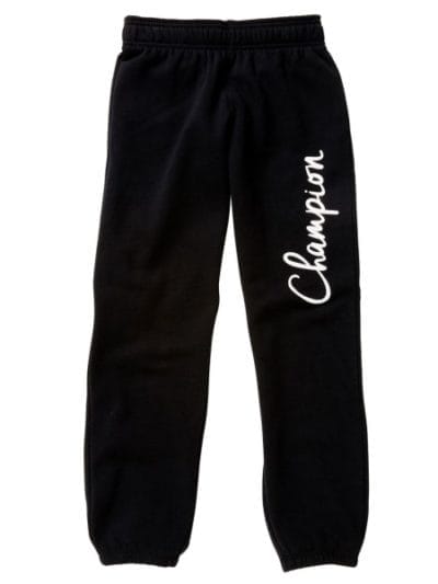 Fitness Mania - Champion Script Kids Girls Casual Pants - Black/White