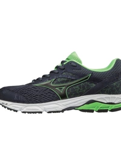 Fitness Mania - Mizuno Wave Equate 2 - Mens Running Shoes - Ombre Blue/Black/Green Slime