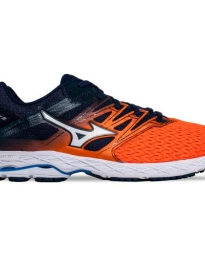 Fitness Mania - Mizuno Wave Shadow 2 - Mens Running Shoes - Flame/Silver/Dress Blue