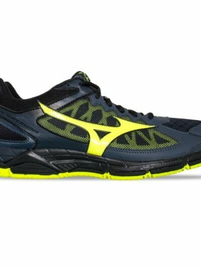 Fitness Mania - Mizuno Wave Supersonic - Mens Court Shoes - Ombre Blue/Safety Yellow/Black