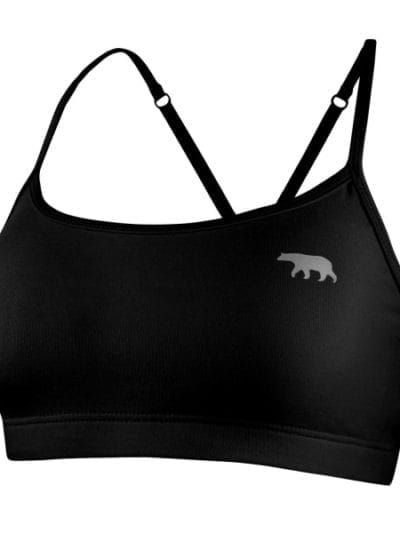 Fitness Mania - Running Bare 448 Womens Sports Push Up Crop Top - Black