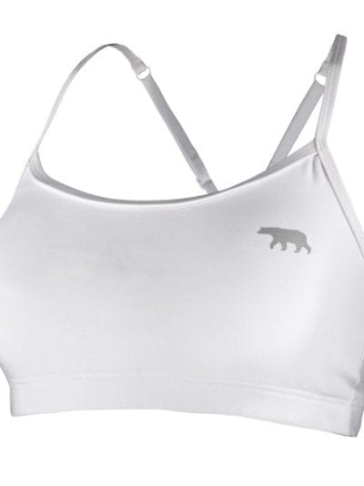 Fitness Mania - Running Bare 448 Womens Sports Push Up Crop Top - White