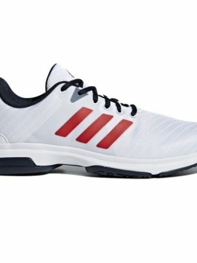 Fitness Mania - Adidas Barricade Court OC - Mens Tennis Shoes - White/Ink/Scarlet