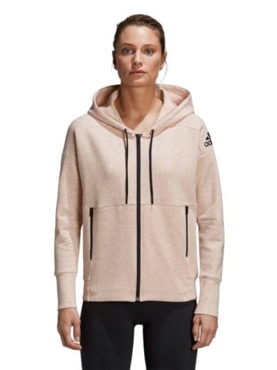 Fitness Mania - Adidas ID Stadium Womens Casual Hoodie - Stadium Heather/Haze Coral