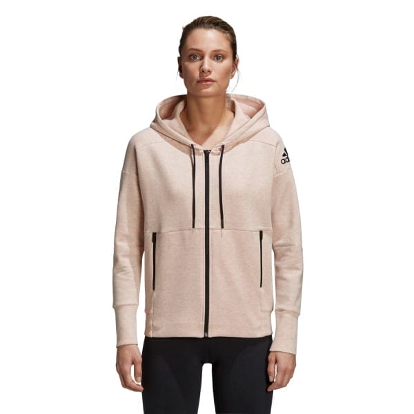 Fitness Mania - Adidas ID Stadium Womens Casual Hoodie - Stadium Heather/Haze Coral