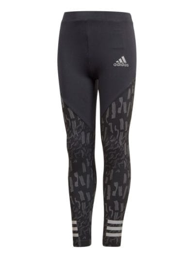 Fitness Mania - Adidas Kids Girls Training Long Tights - Carbon/Grey Three/Reflective Silver