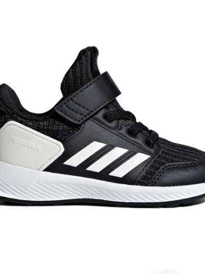 Fitness Mania - Adidas RapidaRun Knit Velcro - Toddler Boys Running Shoes - Black/White/Carbon