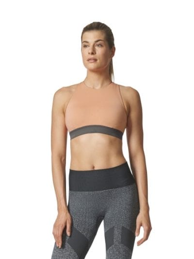 Fitness Mania - Adidas Womens Halter Sports Bra - Pink/Beige/Tactile Rose