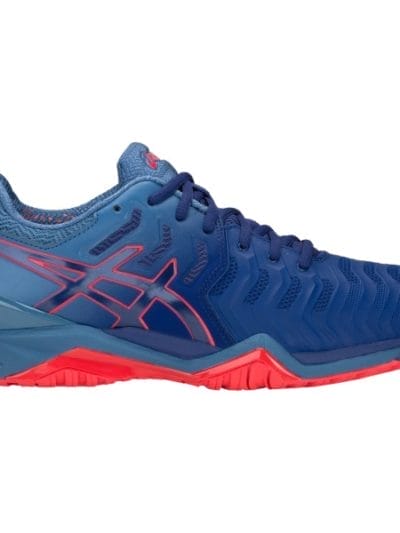 Fitness Mania - Asics Gel Resolution 7 - Mens Tennis Shoes - Blue Print/Red Alert