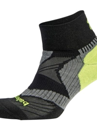 Fitness Mania - Balega Enduro Vtech Quarter Running Socks - Black/Grey/Neon Yellow