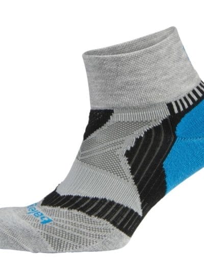 Fitness Mania - Balega Enduro Vtech Quarter Running Socks - Grey/Turquoise/Black
