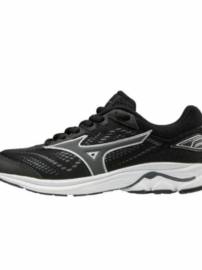 Fitness Mania - Mizuno Wave Rider 22 - Kids Running Shoes - Black/Dark Shadow/Silver