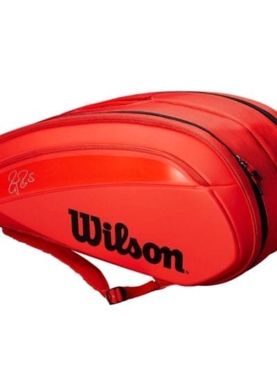 Fitness Mania - Wilson Federer DNA 12 Pack Tennis Racquet Bag - Infrared