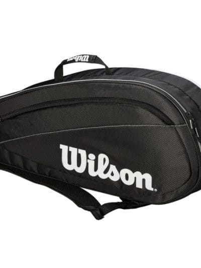 Fitness Mania - Wilson Federer Team 6 Pack Tennis Racquet Bag - Black/White