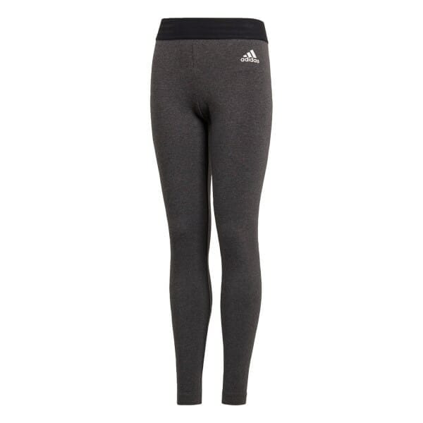 Fitness Mania - Adidas ID Linear Kids Girls Training Tights - Dark Grey Heather/Haze Coral