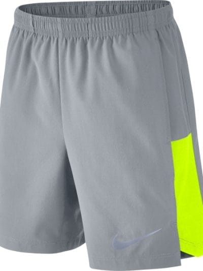 Fitness Mania - Nike Flex 6 Inch Kids Boys Running Shorts - Wolf Grey/Volt/Black