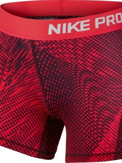 Fitness Mania - Nike Pro All Over Print Kids Girls Training Shorts - Red Mist/Silver
