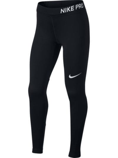Fitness Mania - Nike Pro Kids Girls Full Length Training Tights - Black/White